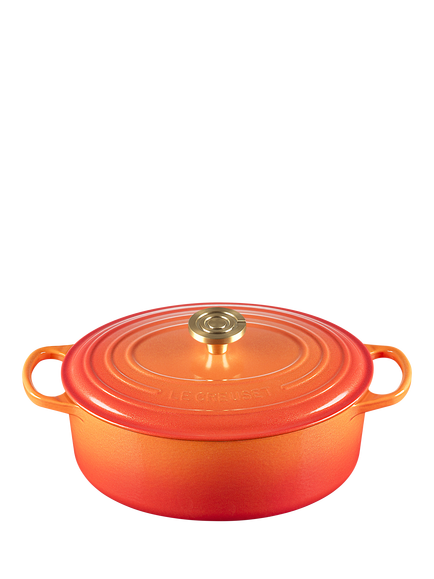Le Creuset Flamme Dorée Cast Iron Oval Casserole, 29cm, Volcanic, Volcanic