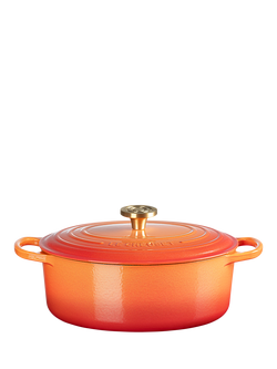 Le Creuset Flamme Dorée Cast Iron Oval Casserole, 29cm, Volcanic - view 2, Volcanic