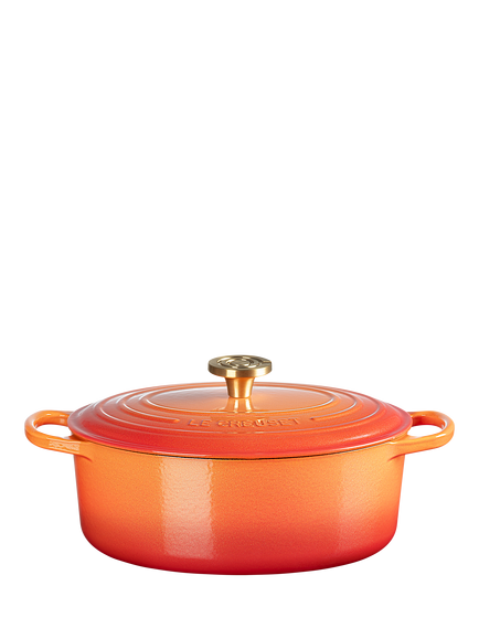 Le Creuset Flamme Dorée Cast Iron Oval Casserole, 29cm, Volcanic - view 2, Volcanic