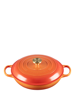 Le Creuset Flamme Dorée Cast Iron Shallow Casserole, 30cm, Volcanic, Volcanic