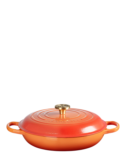 Le Creuset Flamme Dorée Cast Iron Shallow Casserole, 30cm, Volcanic - view 2, Volcanic