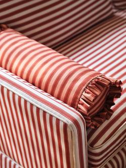 John Lewis x Sanderson Pinetum Stripe Frilled Bolster Cushion - view 2, Red