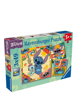 Disney Stitch 3 in a Box Jigsaw Puzzles, 49 Pieces, Multi