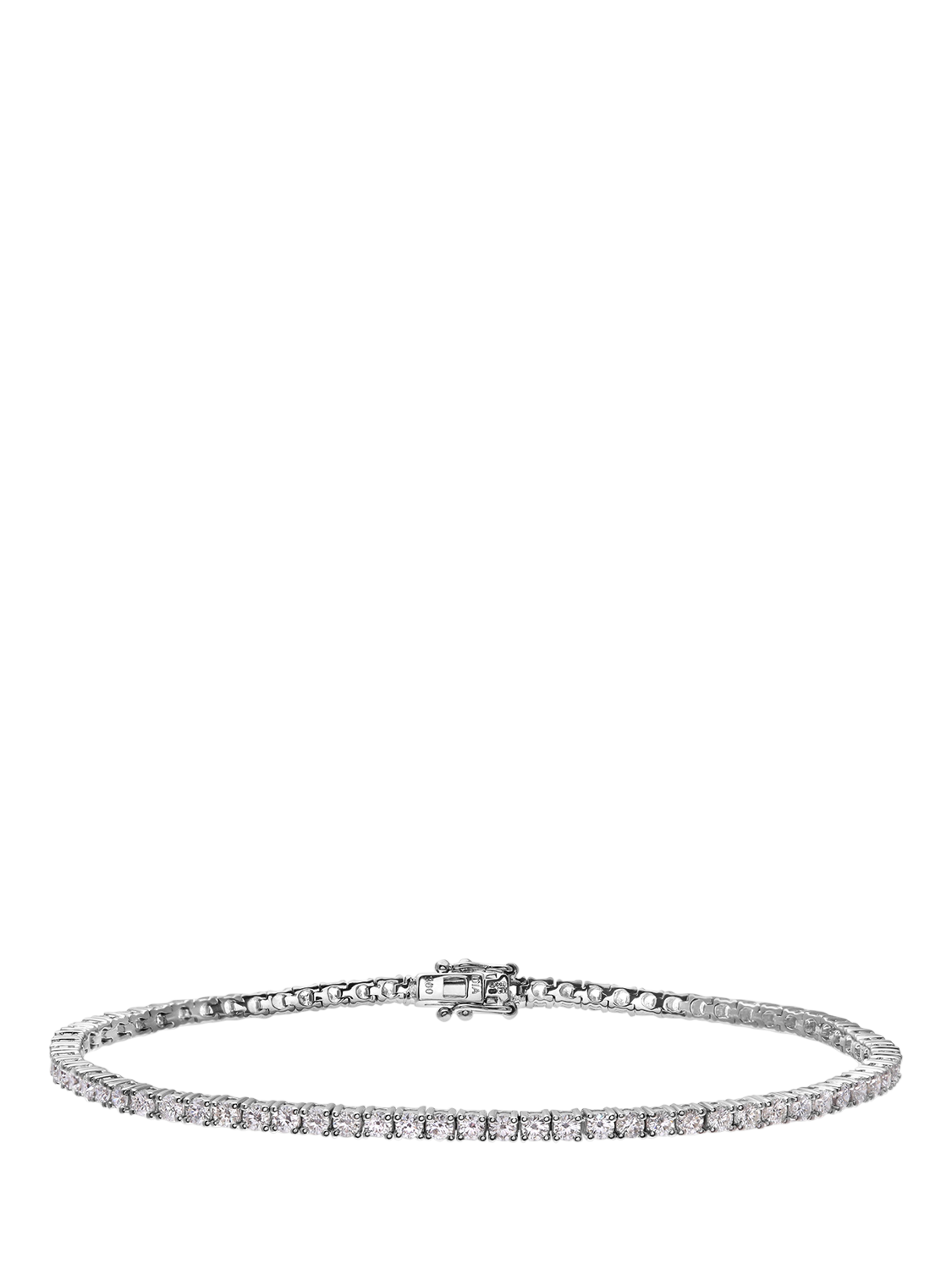 Product image 1 of 6, which shows Mogul 18ct White Gold Diamond Tennis Bracelet, 3.0ct, White