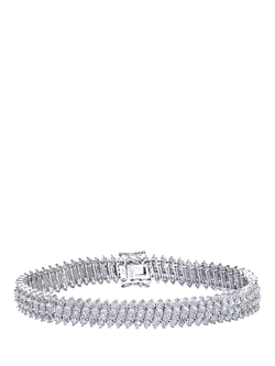 Mogul 9ct White Gold Diamond Triple Row Tennis Bracelet, 1.50ct, White