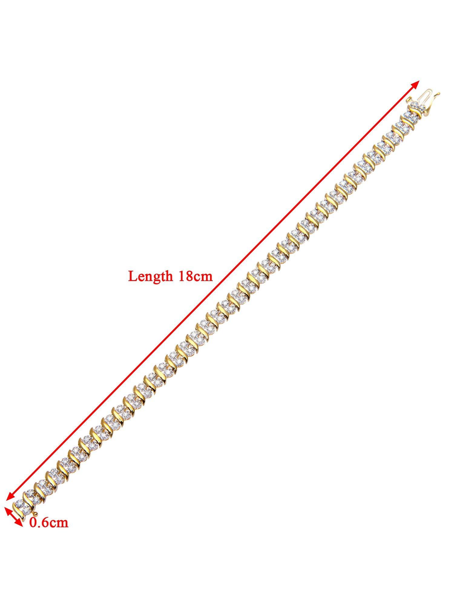 Product image 5 of 6, which shows Mogul 9ct Yellow Gold Double Row Tennis Bracelet, 1.0ct, Gold