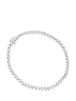 Mogul 9ct White Gold Diamond Swirl Tennis Bracelet, 2.0ct, White