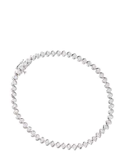 Mogul 9ct White Gold Diamond Swirl Tennis Bracelet, 2.0ct, White