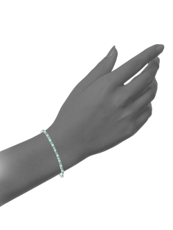Mogul 9ct White Gold Diamond and Emerald Tennis Bracelet - view 2, White