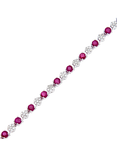 Mogul 9ct White Gold Diamond and Ruby Tennis Bracelet