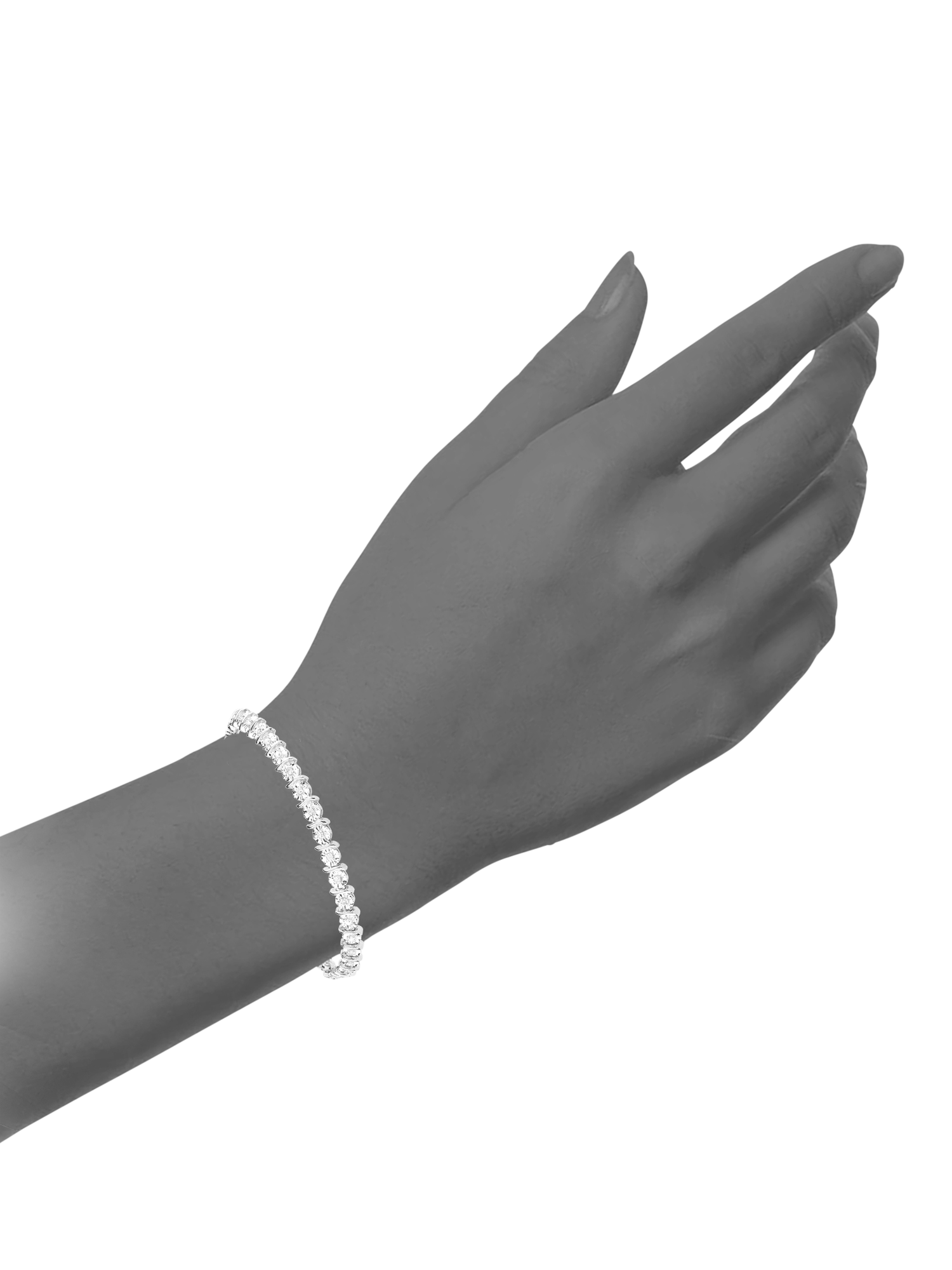 Product image 2 of 5, which shows Mogul 9ct White Gold Illusion Set Diamond Bracelet, White