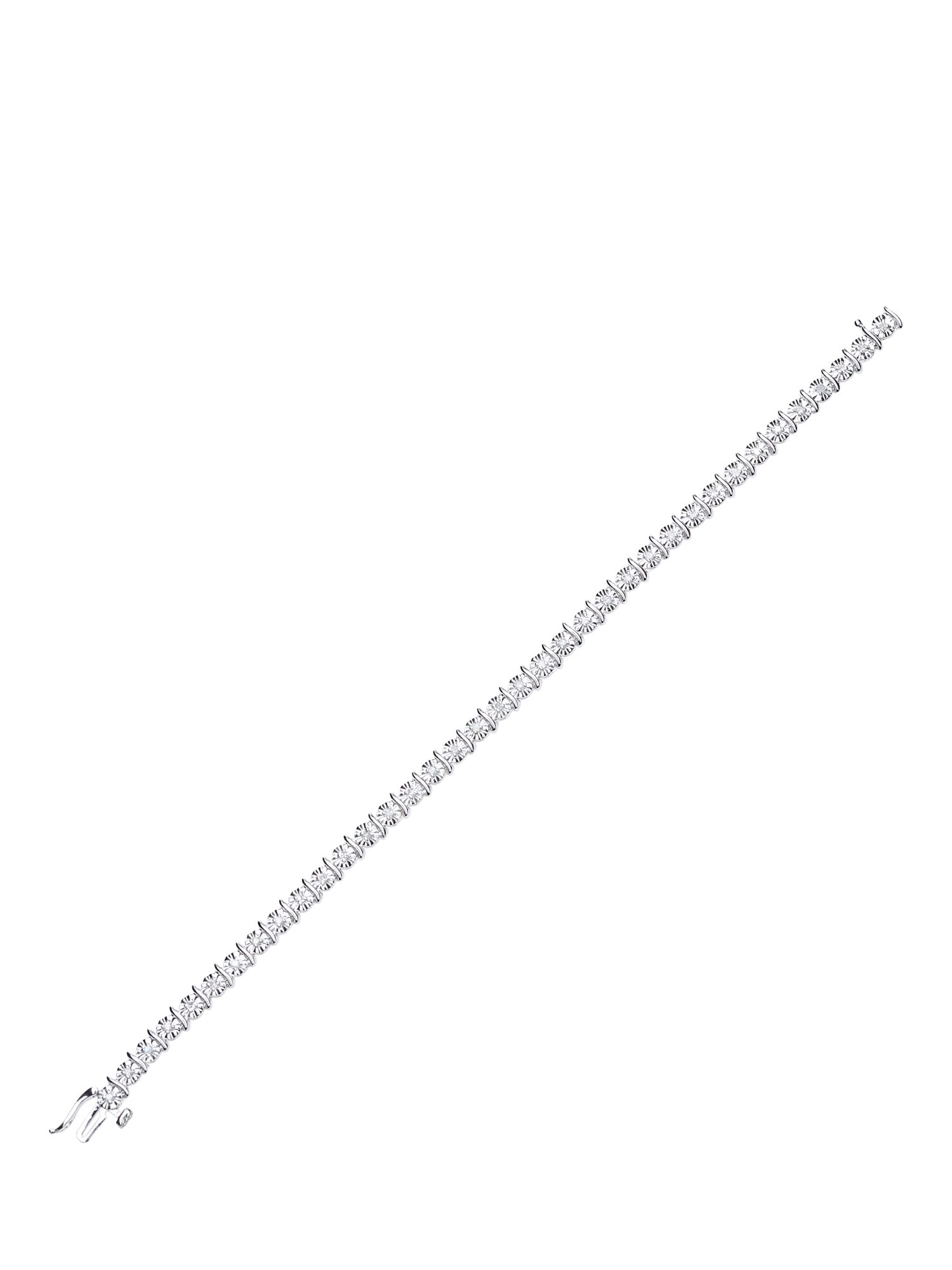 Product image 4 of 5, which shows Mogul 9ct White Gold Illusion Set Diamond Bracelet, White