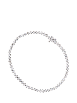Mogul 9ct White Gold Diamond Tennis Bracelet, White