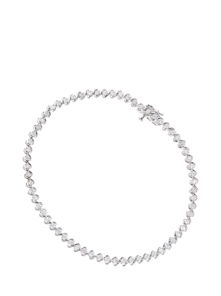 Mogul 9ct White Gold Diamond Tennis Bracelet, White