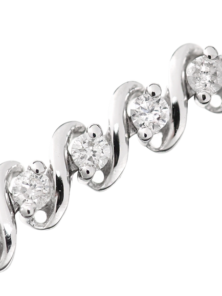 Mogul 9ct White Gold Diamond Tennis Bracelet - view 2, White