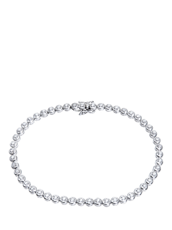 Mogul 9ct White Gold Diamond Tennis Bracelet, 0.50ct, White