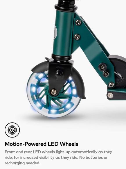 Micro Scooters Sprite Eco LED Scooter, Green - view 2, Multi