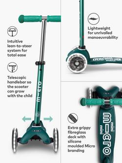 Micro Scooters Mini Foldable Eco LED Scooter, Green - view 2, Multi
