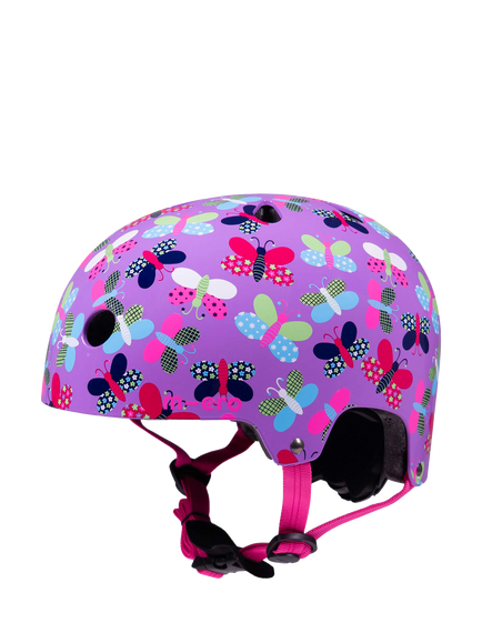 Micro Scooters Kids' Butterfly Bike/Scooter Safety Helmet, Purple, Multi