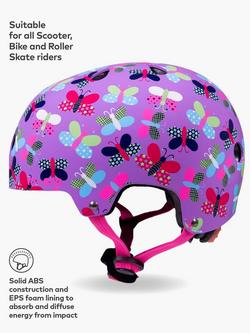 Micro Scooters Kids' Butterfly Bike/Scooter Safety Helmet, Purple - view 2, Multi