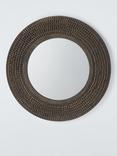 John Lewis Autumn Fusion Round Wall Mirror, 65cm, Antique Brass