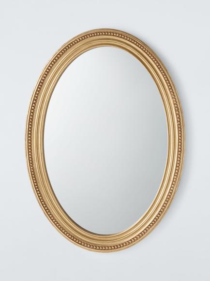 John Lewis Vintage French Oval Wall Mirror, 50 x 70cm, Antique Gold, Gold