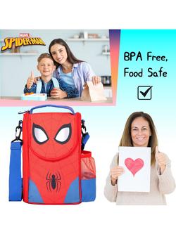 Fringoo Kids' Marvel Spider-Man Insulated Lunch Bag, 5L, Blue/Red - view 2, Blue Red