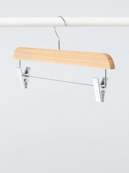 John Lewis Bamboo Clip Hanger, Set of 3 - view 2, Natural