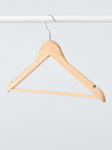 John Lewis Bamboo Jacket Hanger, Set of 6 - view 2, Natural