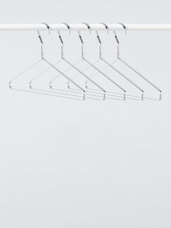 John Lewis Chrome Finish Clothes Hanger, Set of 5, Silver