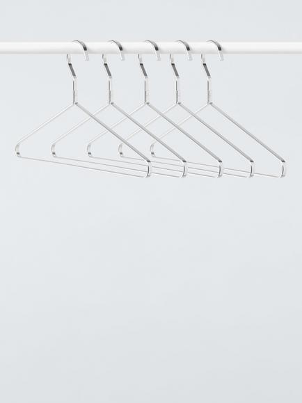 John Lewis Chrome Finish Clothes Hanger, Set of 5, Silver