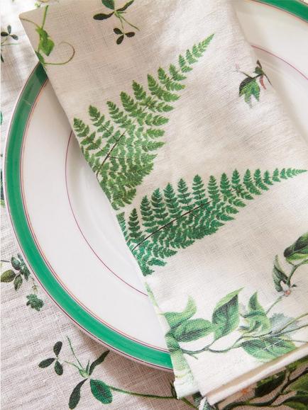 By Hope Eden Linen Napkin, Green/Multi - view 2, Multi