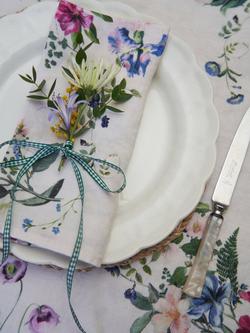 By Hope Flora Linen Napkin, Multi - view 2, Multi