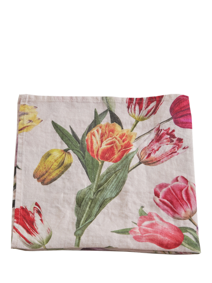 By Hope Tulips Linen Napkin, Multi, Multi