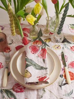 By Hope Tulips Linen Napkin, Multi - view 2, Multi