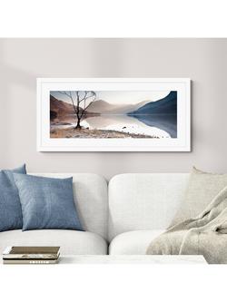 John Lewis James Bell 'Buttermere Tree' Framed Print & Mount, 49.5 x 104.5cm, Blue - view 2, Blue