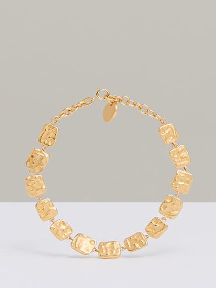 Reiss Millie Molten Square Chain Bracelet, Gold, Gold