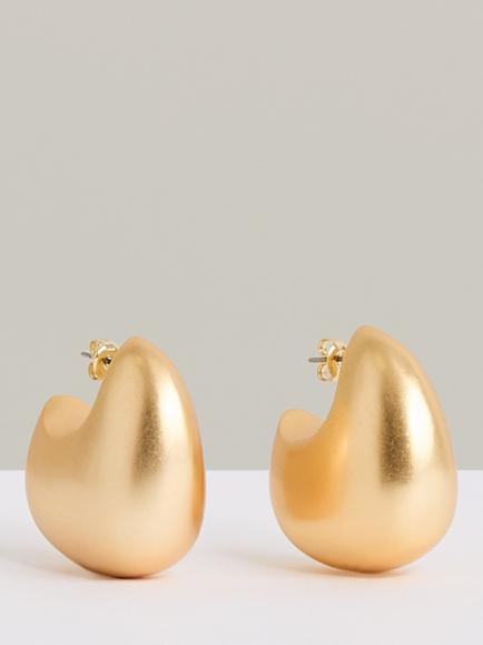 Reiss Calla Curve Scoop Earrings, Gold Tone