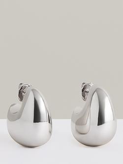 Reiss Calla Curve Scoop Earrings, Silver