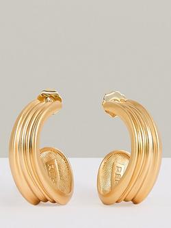 Reiss Flavia Fluid Demi Hoop Earrings, Gold, Gold