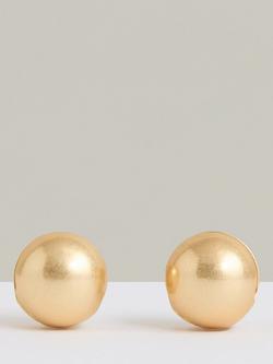 Reiss Pollie Polished Ball Huggie Hoop Earrings, Gold