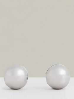 Reiss Pollie Polished Ball Huggie Hoop Earrings, Silver