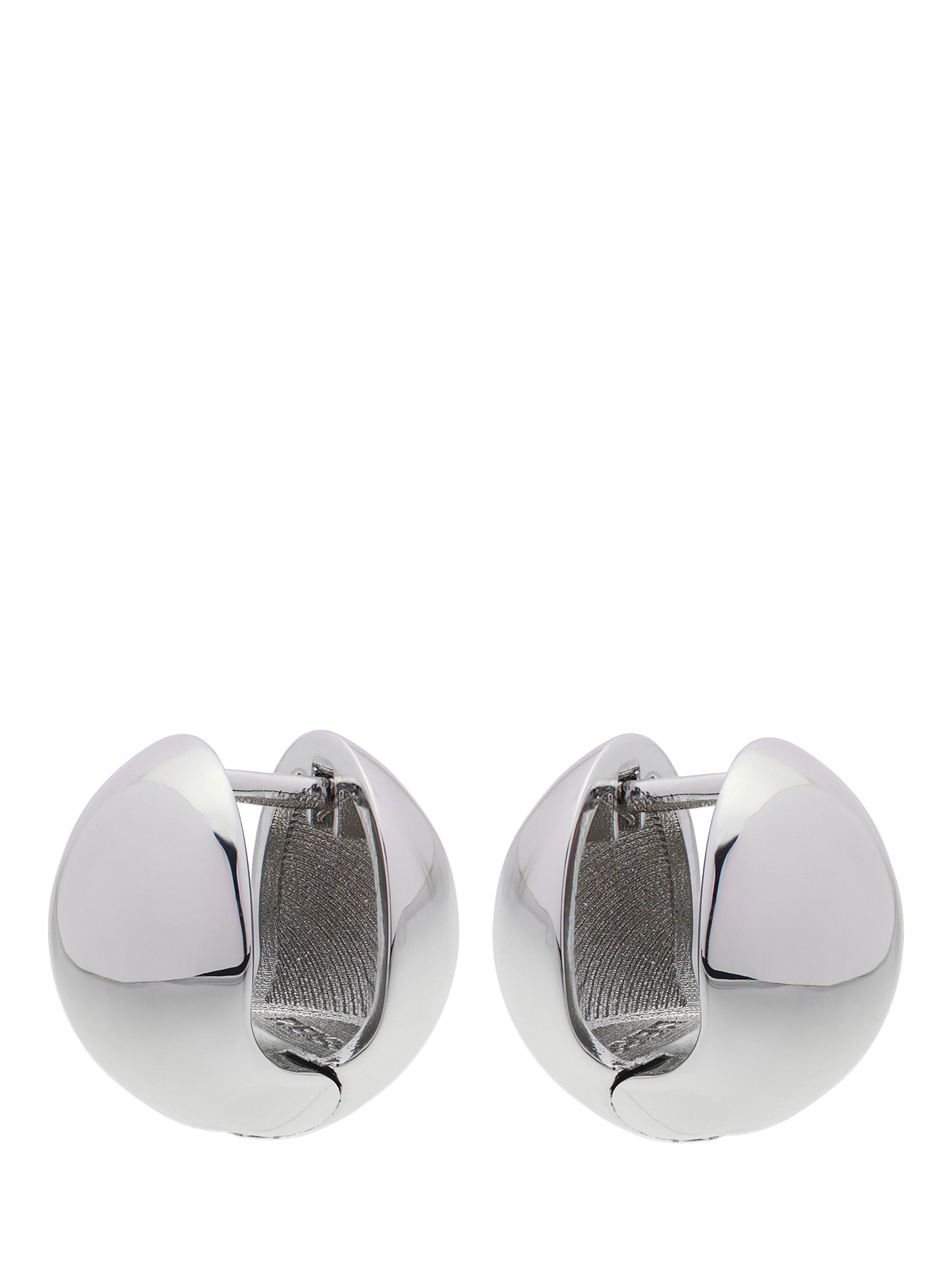 Product image 5 of 6, which shows Reiss Pollie Polished Ball Huggie Hoop Earrings, Silver