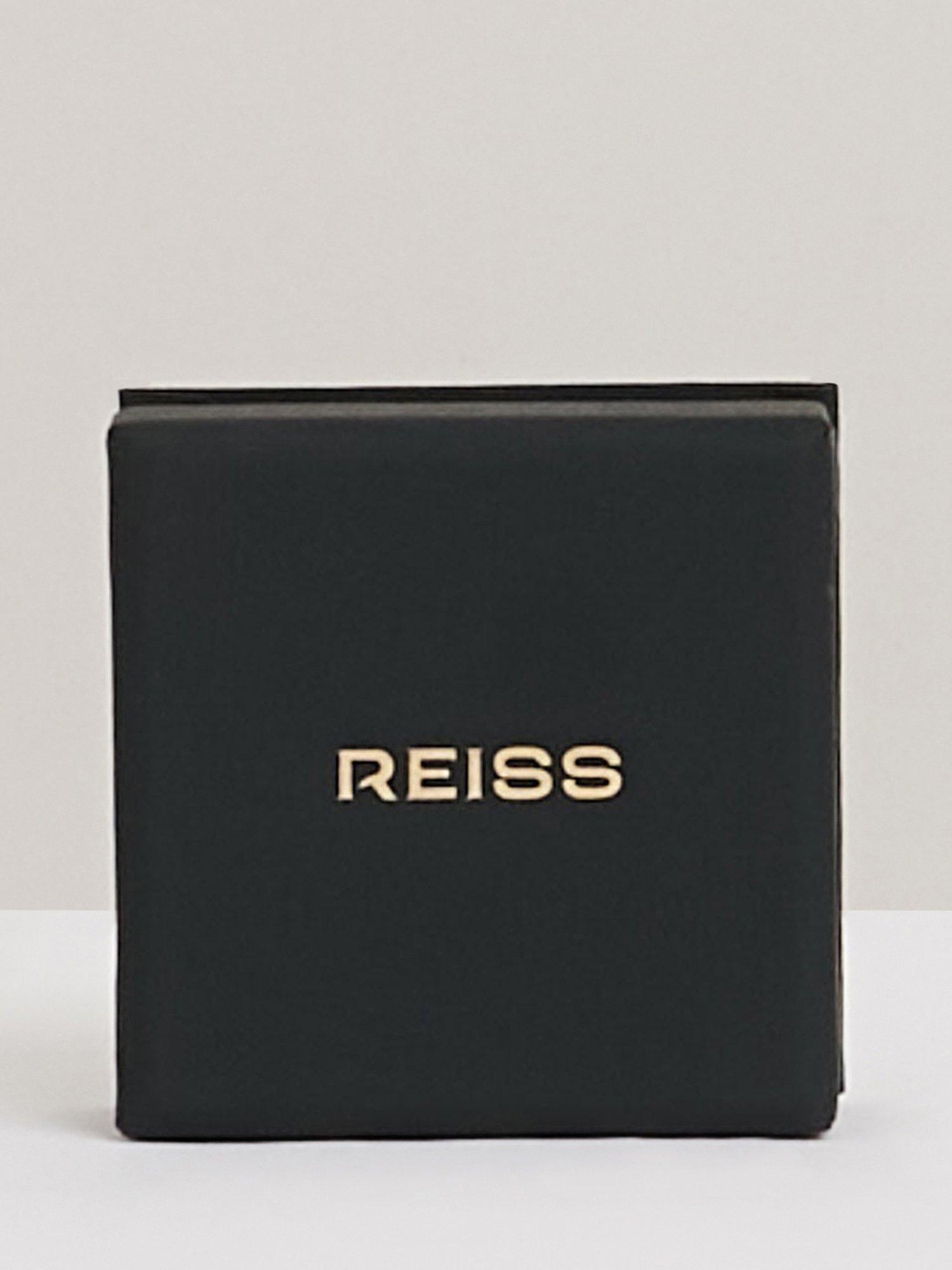 Product image 6 of 6, which shows Reiss Sade Crystal Demi Hoop Earrings, Silver