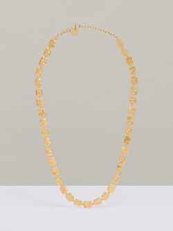Reiss Mila Molten Square Chain Necklace, Gold, Gold