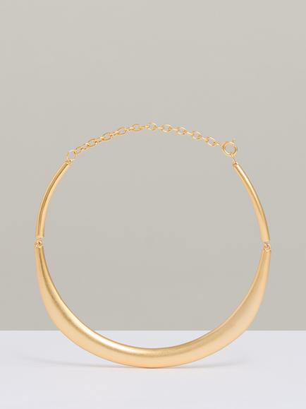 Reiss Poppy Polished Curve Choker, Gold, Gold