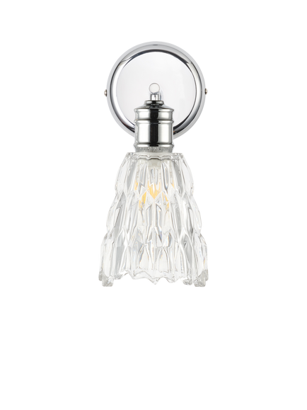 John Lewis Marlow Crystal Glass Wall Light, Chrome, Chrome