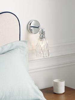 John Lewis Marlow Crystal Glass Wall Light, Chrome - view 2, Chrome