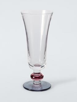 John Lewis Beaded Stem Ribbed Glass Champagne Flute, Set of 2, 185ml, Blue/Pink - view 2, Blue/Pink