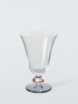 John Lewis Beaded Stem Ribbed Wine Glass, Set of 2, 245ml, Blue/Pink - view 2, Blue/Pink